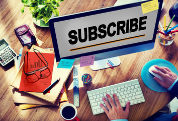 Subscribe Follow Registration Support Media Concept