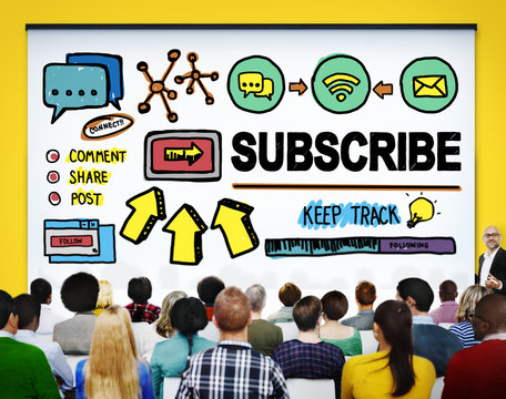 Subscribe Follow Registration Support Media Concept