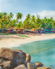 India, Goa, Palolem beach - obrazy, fototapety, plakaty