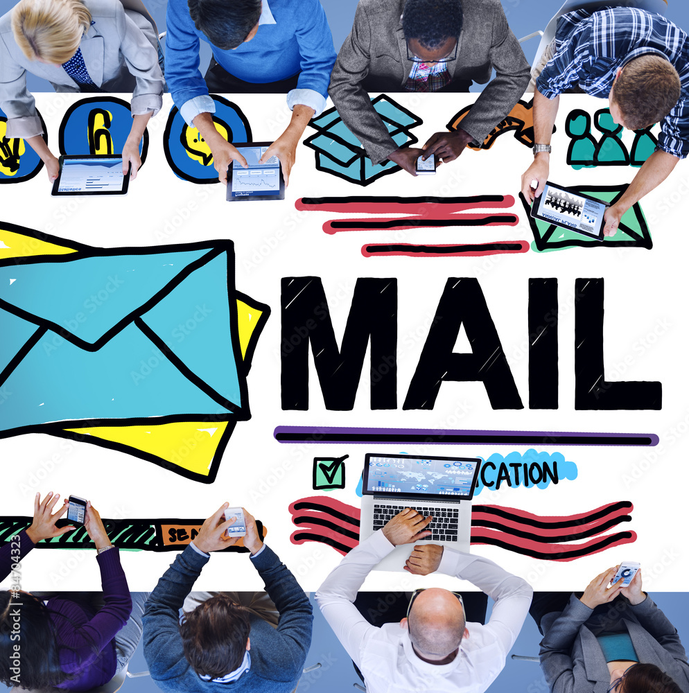 Poster mail message inbox letter communication concept