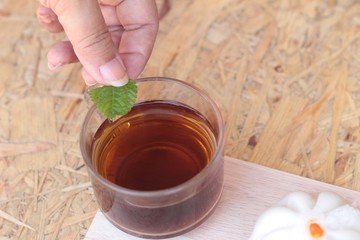 steamed pork buns, chinese dim sum and hot tea