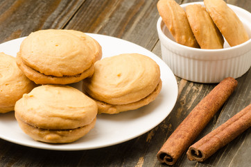 Fototapeta na wymiar Homemade cookies on white plate