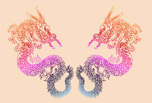 Ancient Chinese Dragon pattern 