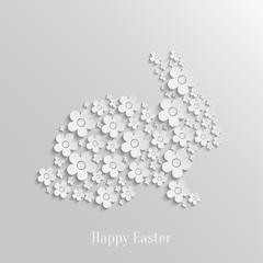 Easter Rabbit Bunny made of White Flowers