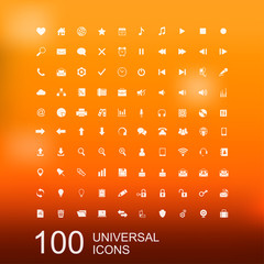 Vector Set of 100 Icons for Web Design