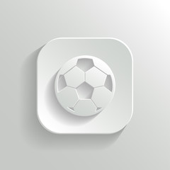 Obraz premium Football icon - vector white app button
