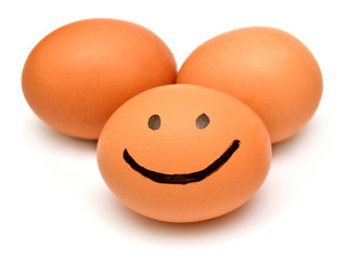 Eggs smiling family of eggs