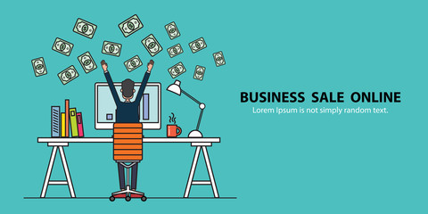  concept banner business people earning  for sale online