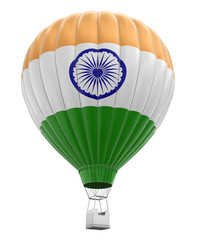 Hot Air Balloon with Indian Flag (clipping path included)