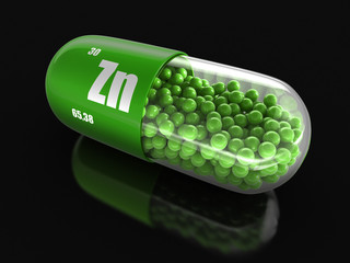 Vitamin capsule Zn (clipping path included).  