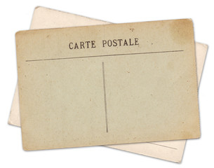Two blank old vintage postcard isolated