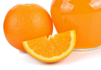 Orange fruit on white background
