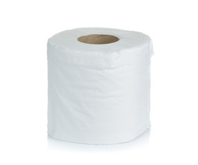 toilet paper on white background