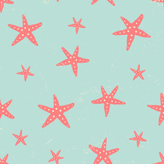 Hand Drawn Starfish Seamless Pattern