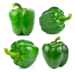 Green pepper on white background