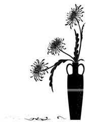 meander  vase with black golden-daisy