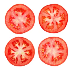 Fotobehang Tomato slice isolated on white background © nipaporn