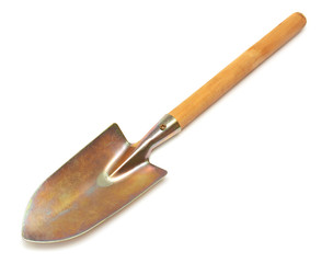 Shovel with wooden handle