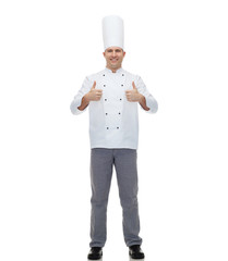 happy male chef cook showing thumbs up