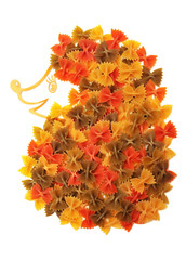 Hedgehog laid pasta bows