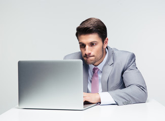 Businessman working on the laptop