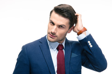 Portrait of a young pensive businessman