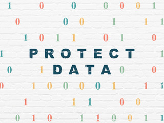 Privacy concept: Protect Data on wall background