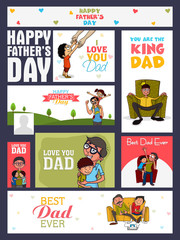 Social media header set for Happy Father's Day celebration.