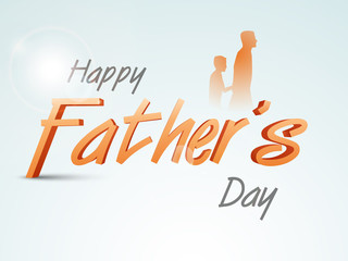 Greeting card with shiny text for Father's Day concept.