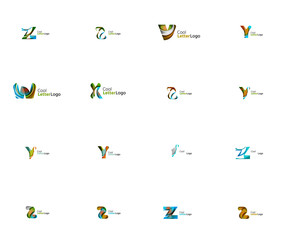 Set of universal company logo ideas, business icon collection