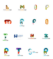 Set of universal company logo ideas, business icon collection