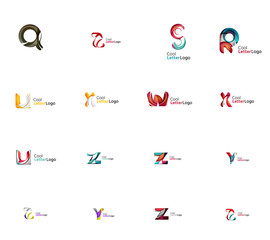 Set of universal company logo ideas, business icon collection