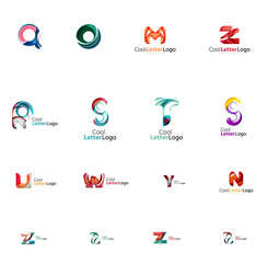 Set of universal company logo ideas, business icon collection