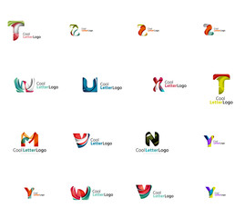 Set of universal company logo ideas, business icon collection