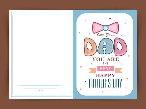 Stylish greeting card for Father's Day celebration concept.