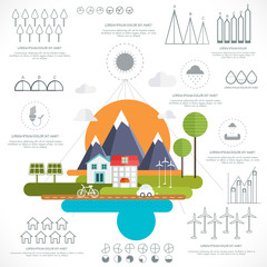 Creative ecology infographic elements.