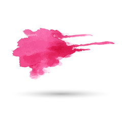 Pink watercolor stain. Template for text or graphics. Vector.