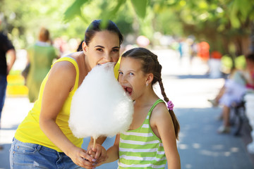Eating cotton candy
