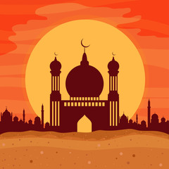 Beautiful mosque for Ramadan Kareem celebration.