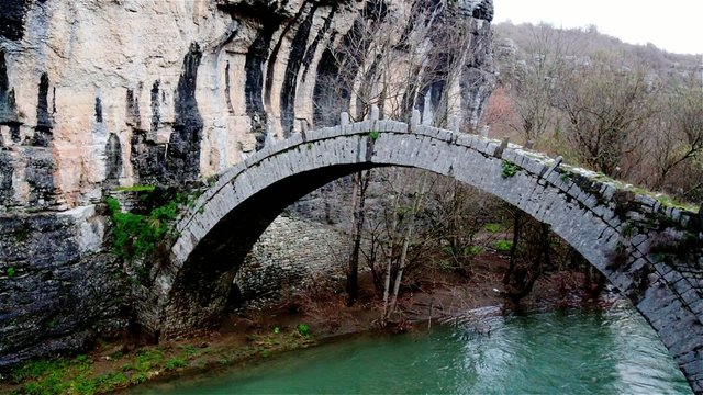 Traditional stone bridge in Epirus, Greece