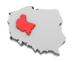 Obraz premium Map of Greater Poland