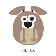 Card with cute illustrated dog. Vector design.