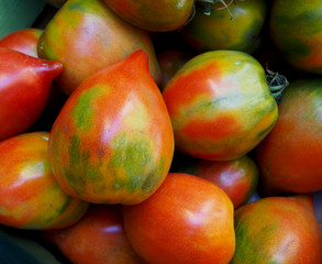 Healthy fresh tomatoes at market