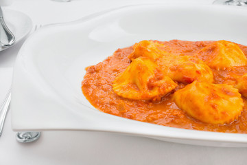 Ravioli Medallions with Marinara Sauce  in restaurant