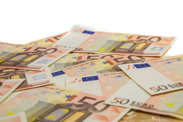 Obraz na płótnie Canvas 50 Euro bank notes