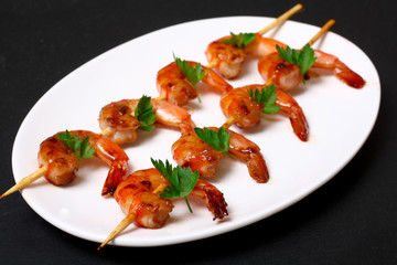 shrimp on the skewers