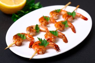 shrimp on the skewers