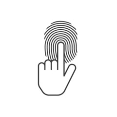 Sign touch, fingerprint, icon , isolated