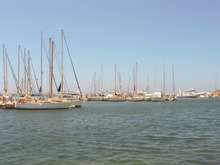 Fototapeta premium Naxos port at Cyclades in Greece