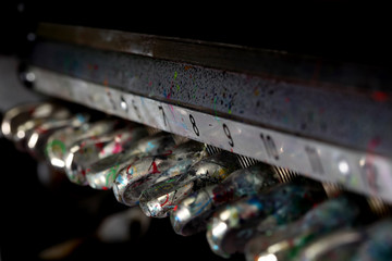 Typographic machine soiled with ink